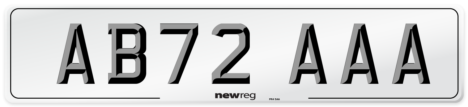 AB72 AAA Number Plate from New Reg